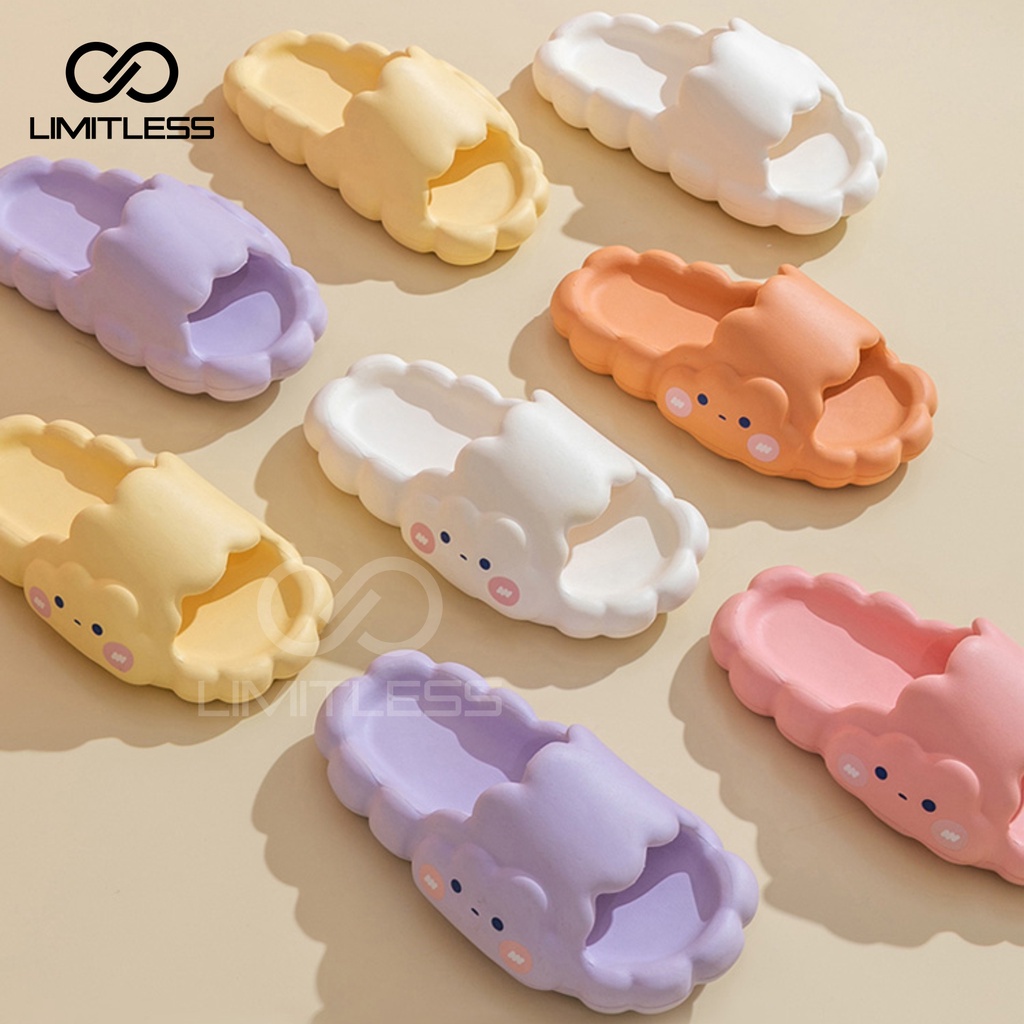 Sandal Wanita Slop Awan Cloud Sendal Slip On Cewek Kekinian Empuk Premium Sandal Selop Slipper Murah