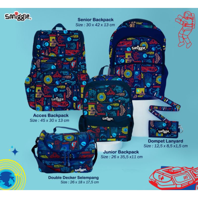 Smiggle Astronot /Tas Smiggle,/Tas ransel smiggle