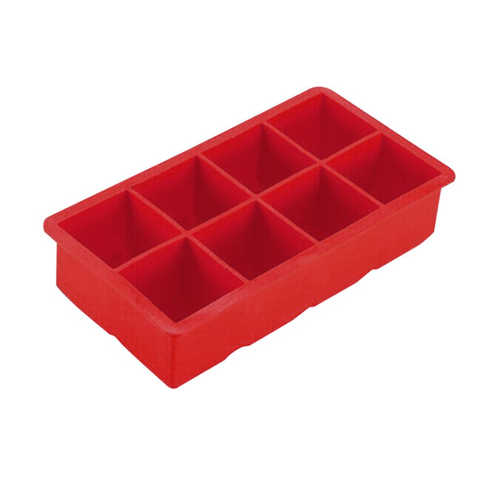 Ice Cube Maker Nampan Pembuat Cetakan Es Blok Silikon 8-grid Untuk Bar Anggur Merah