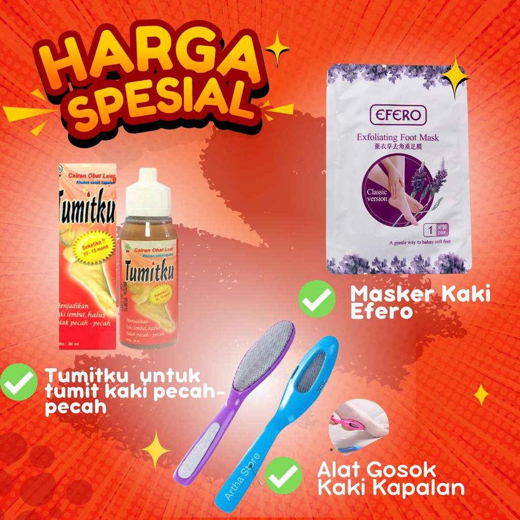 Perawatan Kaki Original Tumitku Obat Herbal Kaki Pecah Masker Kaki Efero Penghalus Pengelupas Kulit Mati Kaki Lebih Halus Lembut Pemutih Kaki Alat Gosok Tumit Kaki Penghalus Tumit Kaki Pecah Retak Kapalan Kaki