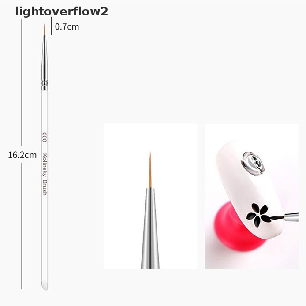 (lightoverflow2) 3pcs / set brush pen Transparan Ukuran 7 / 9 / 11mm Untuk Nail art