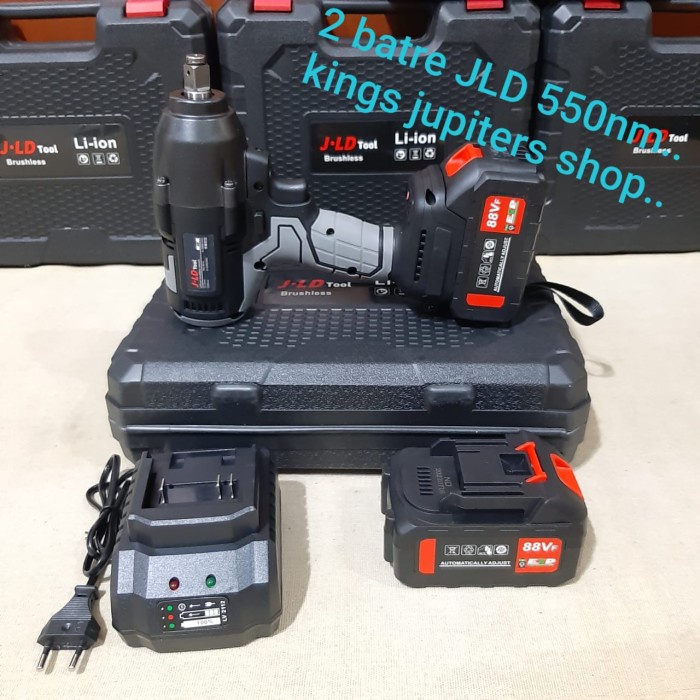 Mesin Bor 2 Batre Jld Impek Impact Wrench 550Nm Bisa Buka Ban Mobil Atau Jv88