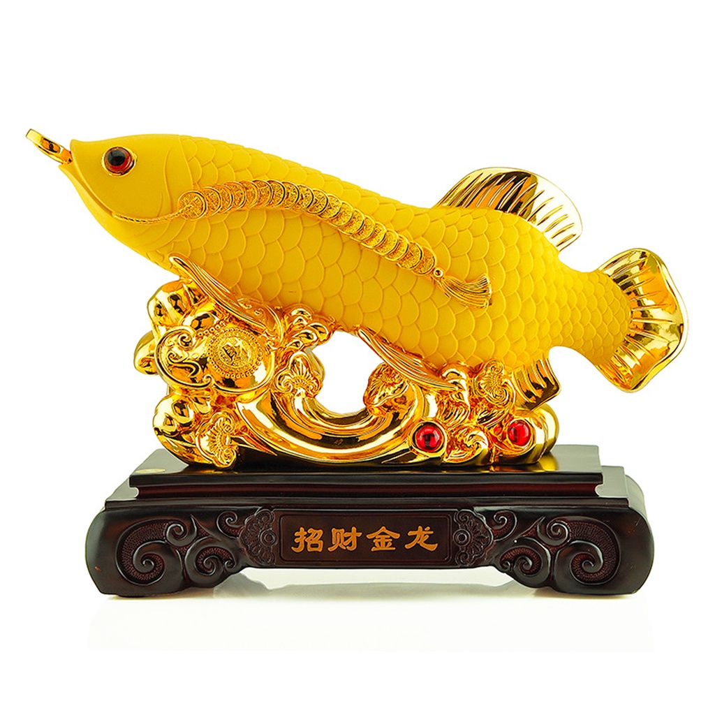 Patung Pajangan Hiasan Ikan Arwana Arowana Golden Silver Supered Red Gold Albino Hb Pino Blue Base Bluebase Kuning Mata Merah Jardini Jardin Crossback Brazil Banjar Hadiah Kado Fengshui Fengsui Feng Shui Rejeki Hoki Meja Kantor Batu Resin Baby Besar Jumbo