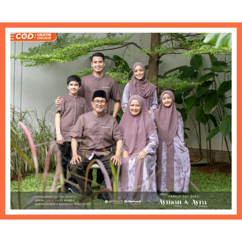 Ayman Koko & Ayra Dress by Yasmeera X El-Rasheed Family Set 2023 Sarimbit Keluarga Polos Lebaran