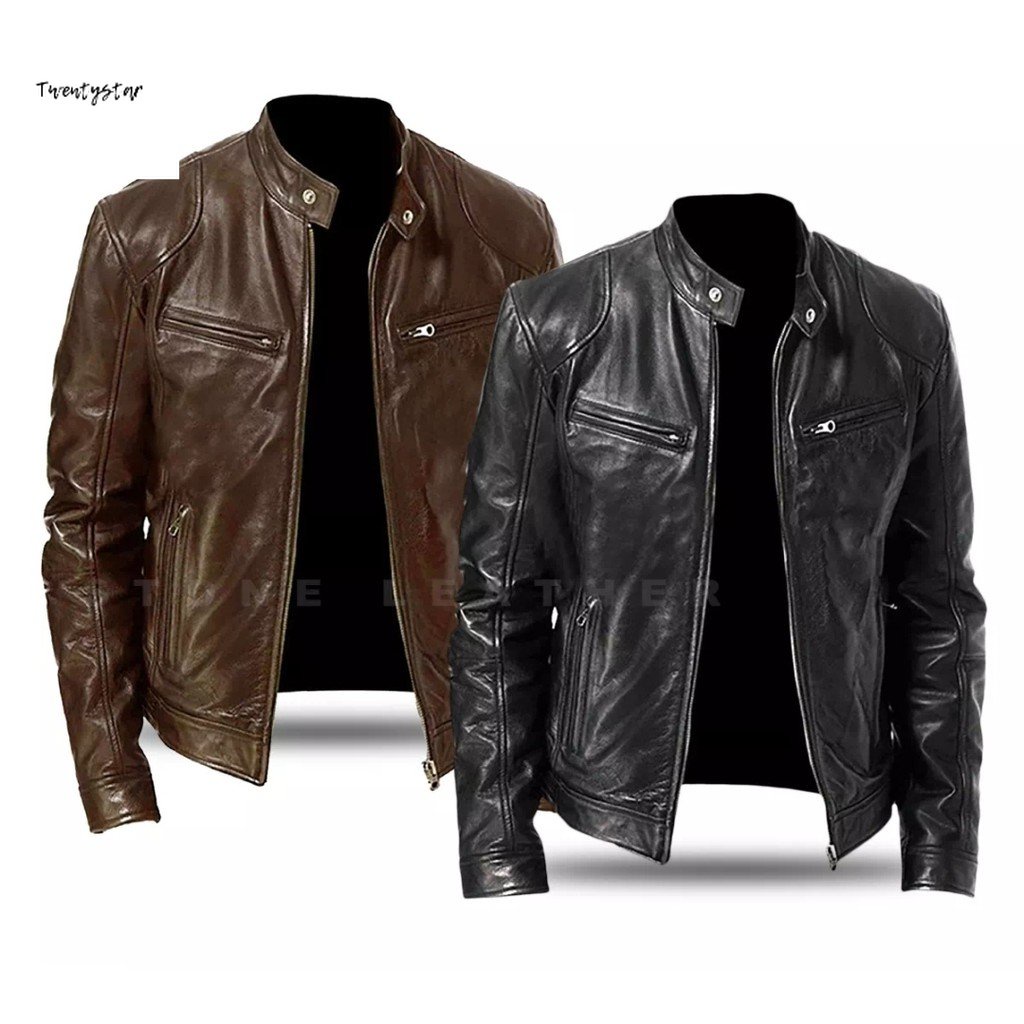 [COD] Jaket kulit pria / Jaket semi kulit / Jaket keren / Jaket kulit asli garut /Jaket / Jaket moto