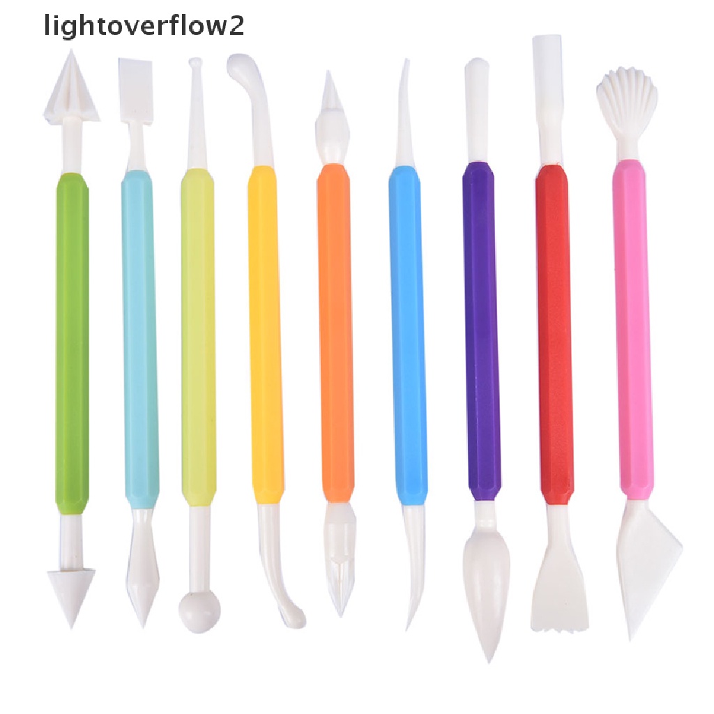 (lightoverflow2) 9pcs / set Pena Ukir / Pahat Untuk Dekorasi Kue (ID)