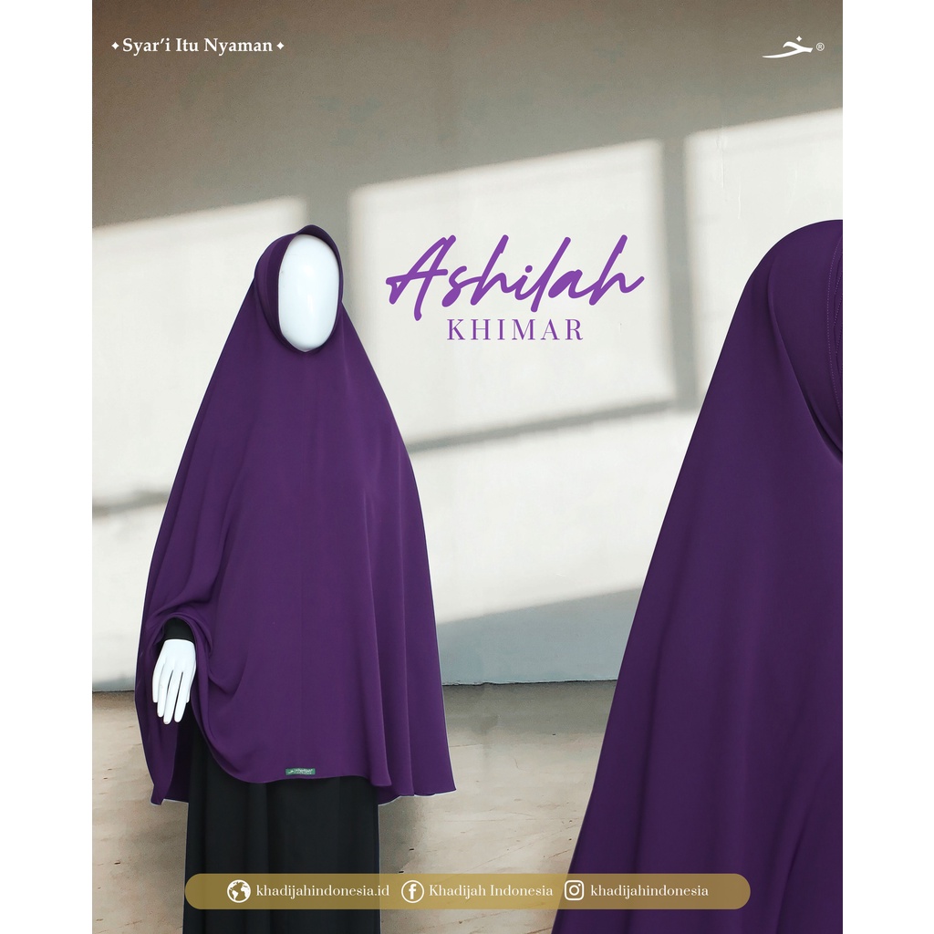 Khadijah Indonesia - Khimar Ashilah | Antem Slim Pad | Free Cadar Tali