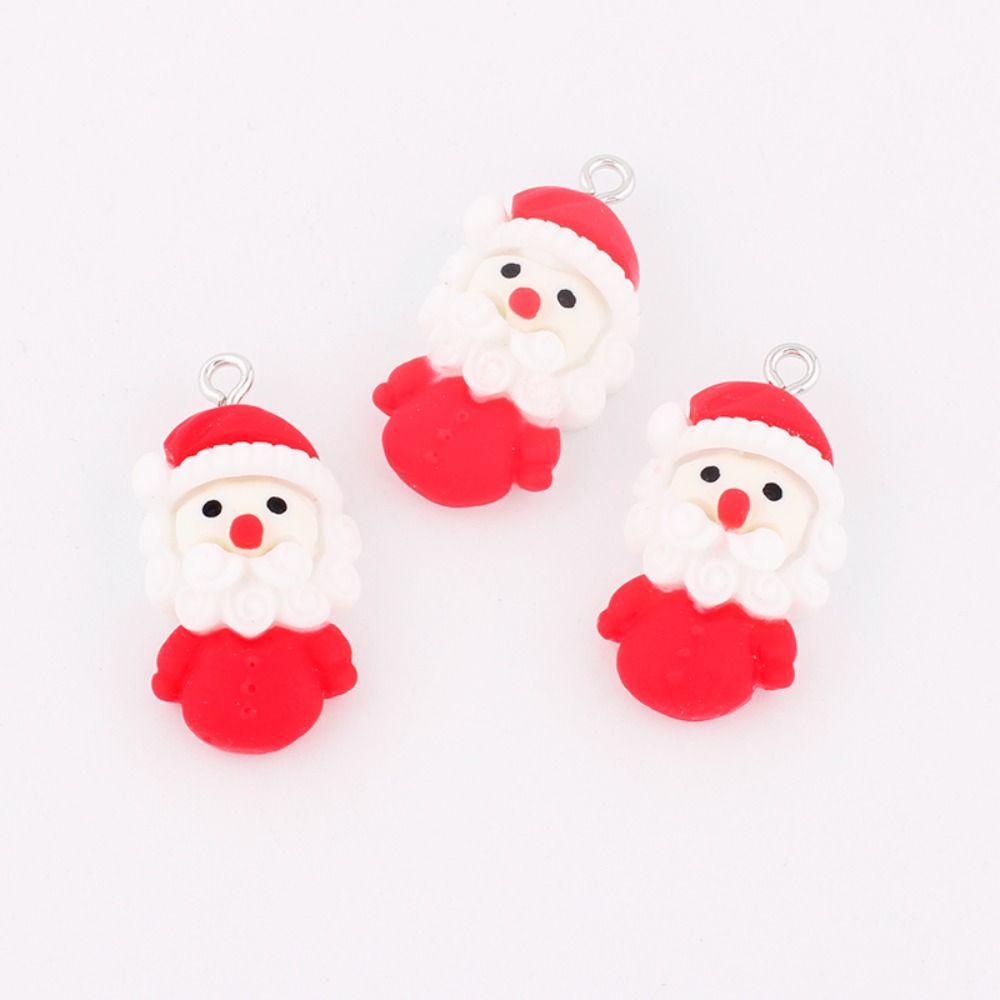 Lanfy 10 Pcs Gingerbread Man Liontin Tas Sekolah Gadis Dekorasi Kawaii Perhiasan Liontin Resin Kunci Gantungan Aksesoris Natal Perlengkapan Natal DIY Perhiasan