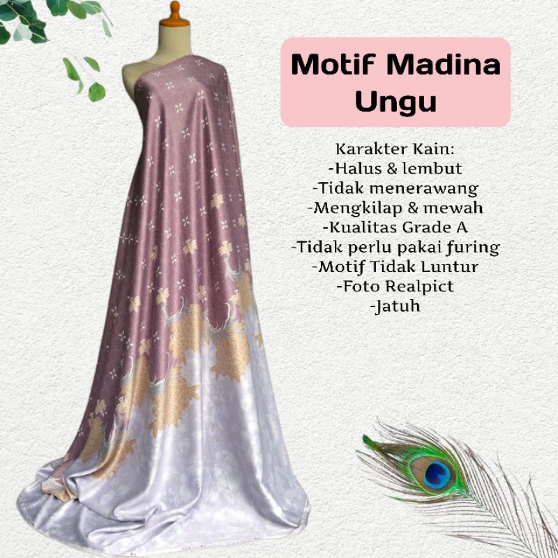 Kain Dr Silk Mengkilap Motif Madina harga setengah meter