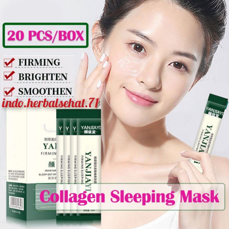 [20 pcs/box] YANJIAYI COLLAGEN FIRMING Sleeping Mask Moisturizing_Brightening_Smoothening