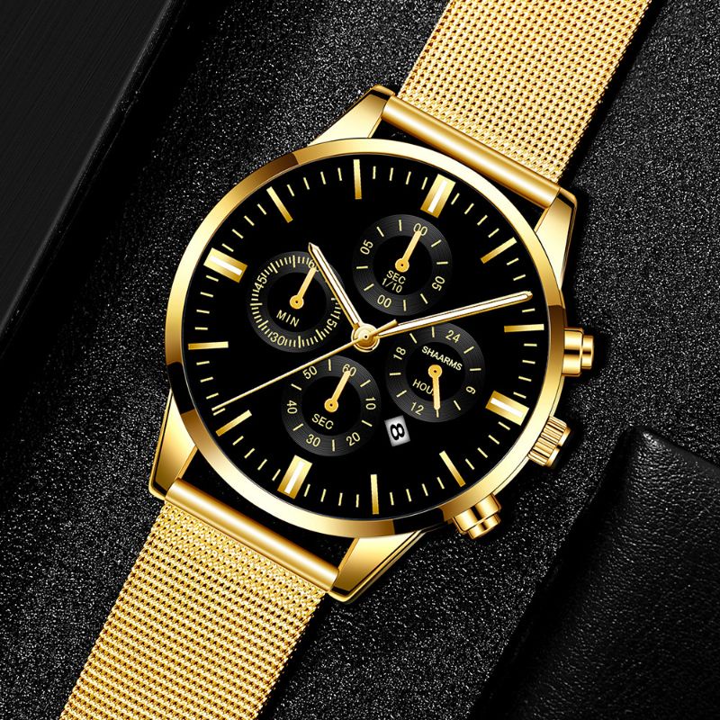 Jam Tangan Pria Dewasa Anti Air Original SHARMS Pria Strap pasir tipis Kalender Model Kasual Cowok