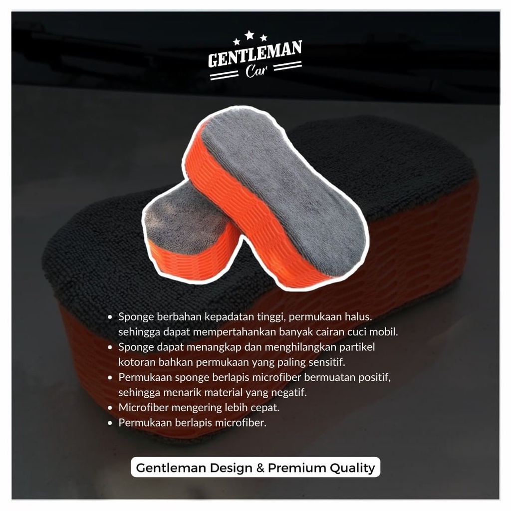 2 in 1 Premium Sponge Microfiber Busa Cuci Mobil | Car Spons Spon
