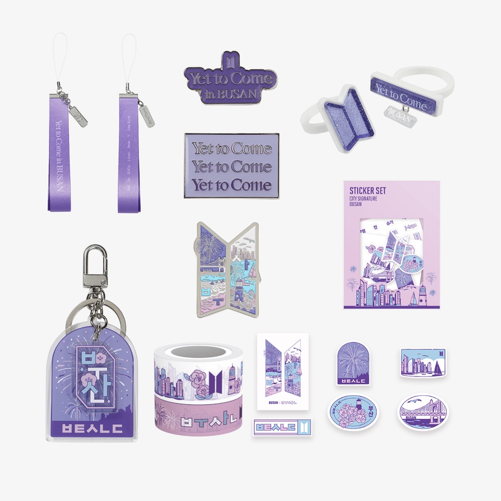 [PO] BTS: YTC Yet to Come Busan Merch (MD) - Official Lightstick Deco Band/Strap/Badge Set/City Stic