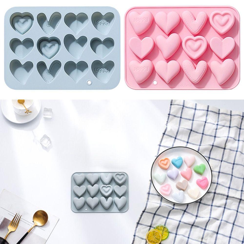 Solighter Love Heart Alat Baking Cetakan Sabun Dekorasi Liburan 12rongga