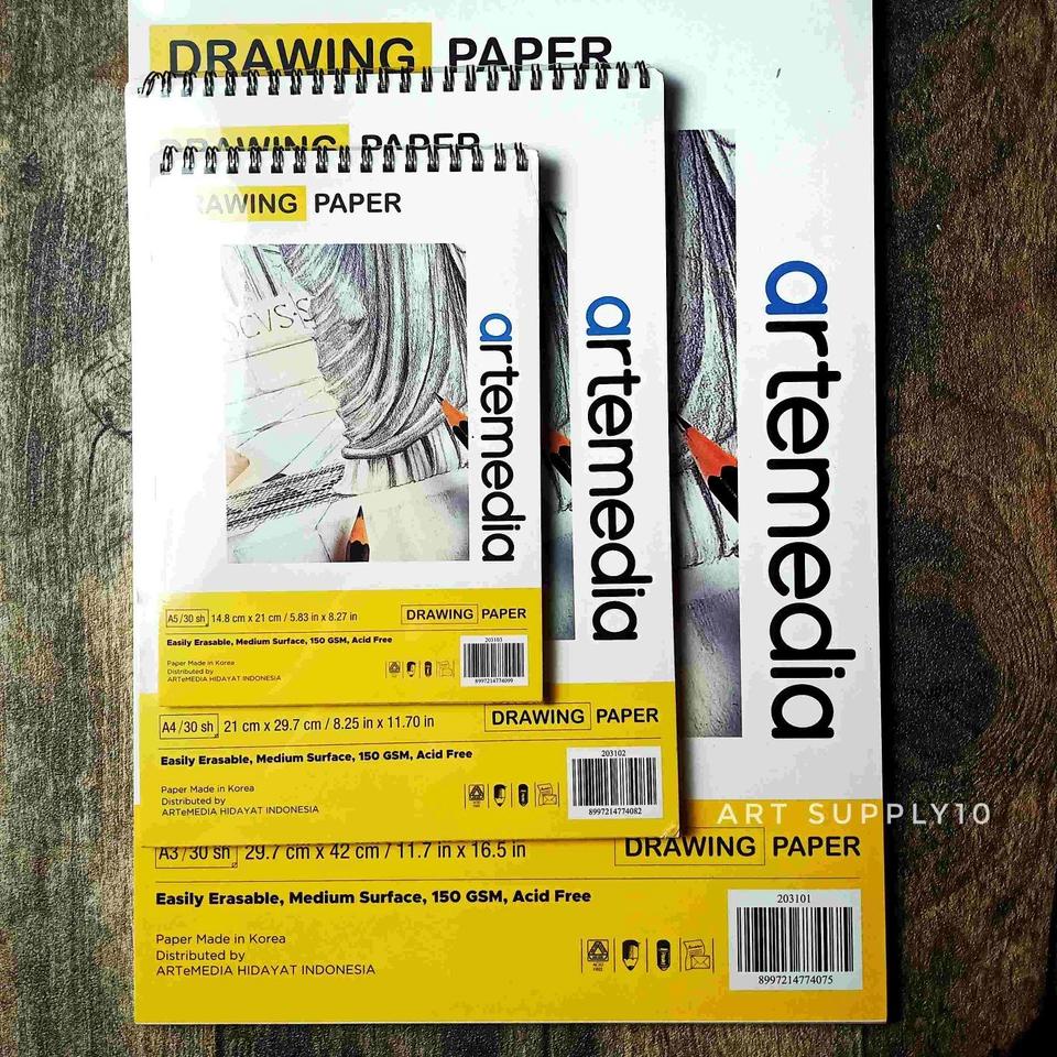 

[KODE PRODUK 87BI94180] Artemedia Sketchbook Spiral A5 A4 A3 Wire Bound 150g 30s
