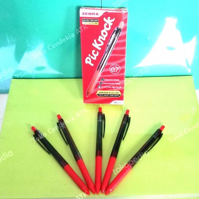 

*#*#*#] Pulpen Zebra Pic Knock merah 0.7mm