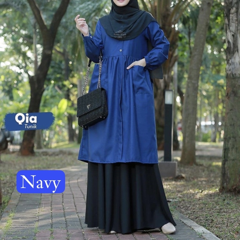 tunik kancing Busui bahan katun toyobo premium