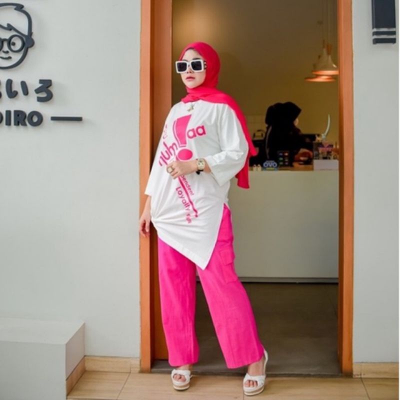 STELAN CELANA MODEL TUNIK/ SETCEL 2 LOOK FASHION WANITA