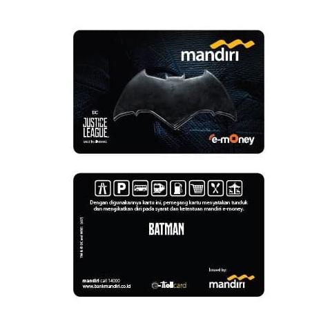 Kartu Emoney Etoll Mandiri Saldo 0 - Justice League - Batman Logo Terbaru