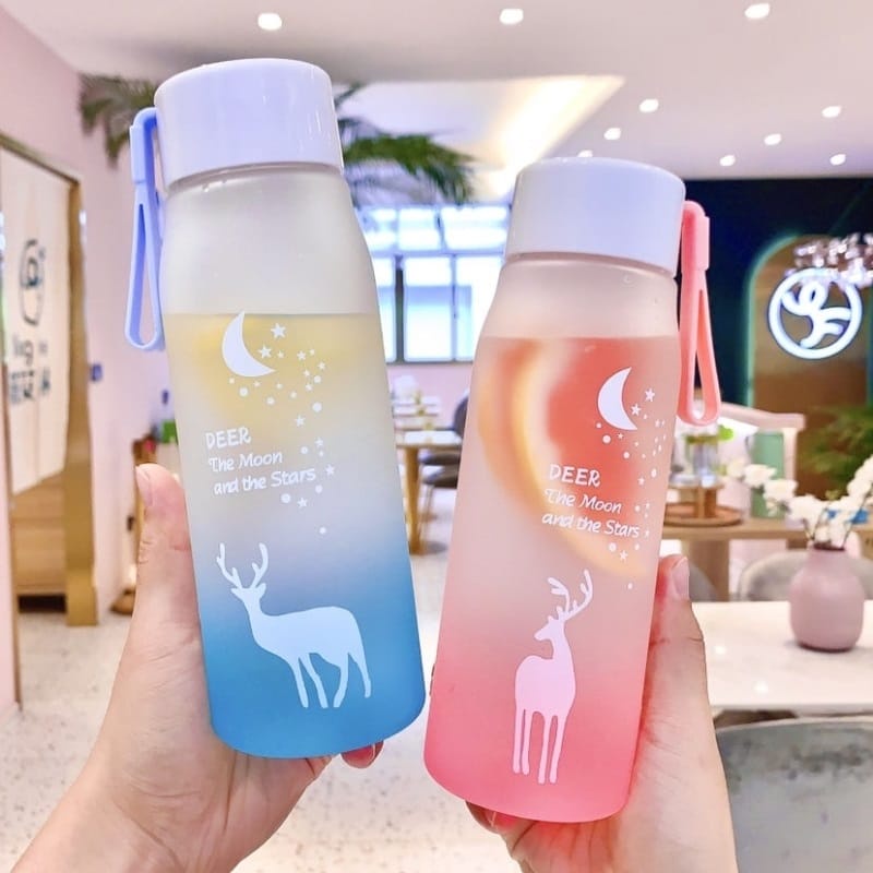 FREE BUBLE WRAP - - Botol Minum Gradasi 900 ML Free Sticker 2D &amp; 3D - Botol Minum Plastik 560 ML