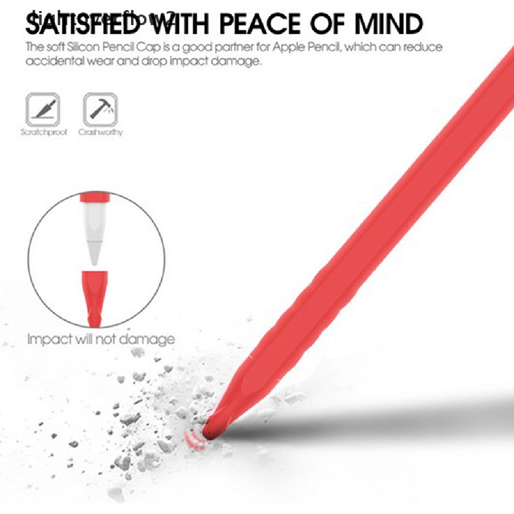 (lightoverflow2) 1 Set Cover Pelindung Bahan Silikon Untuk Apple Pencil Generasi 2