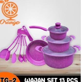 "KG.18Oc22ᴶ" PANCI SET 13 PCS FRYPAN SAUCEPAN SPATULA panci set marble 13 pc