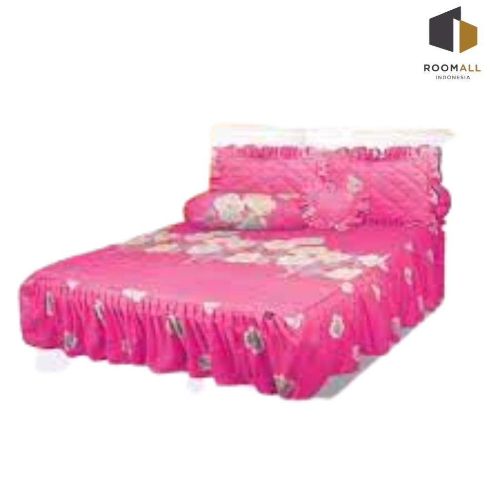 Sprei Rumbai All New My Love Pink Rea Ukuran 160x200 Queen & 180x200 King Tinggi 30 Sprey Flower Sep