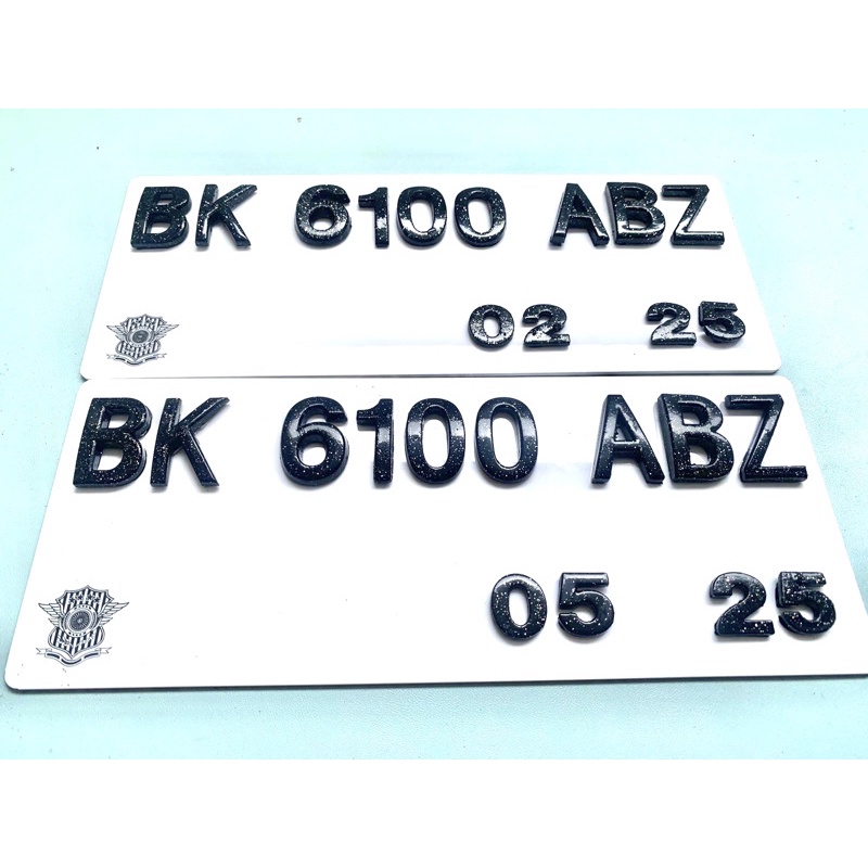 Plat Motor Lancip Hitam/Plat Putih 3.5 CEMBUNG NEW PRODUCT