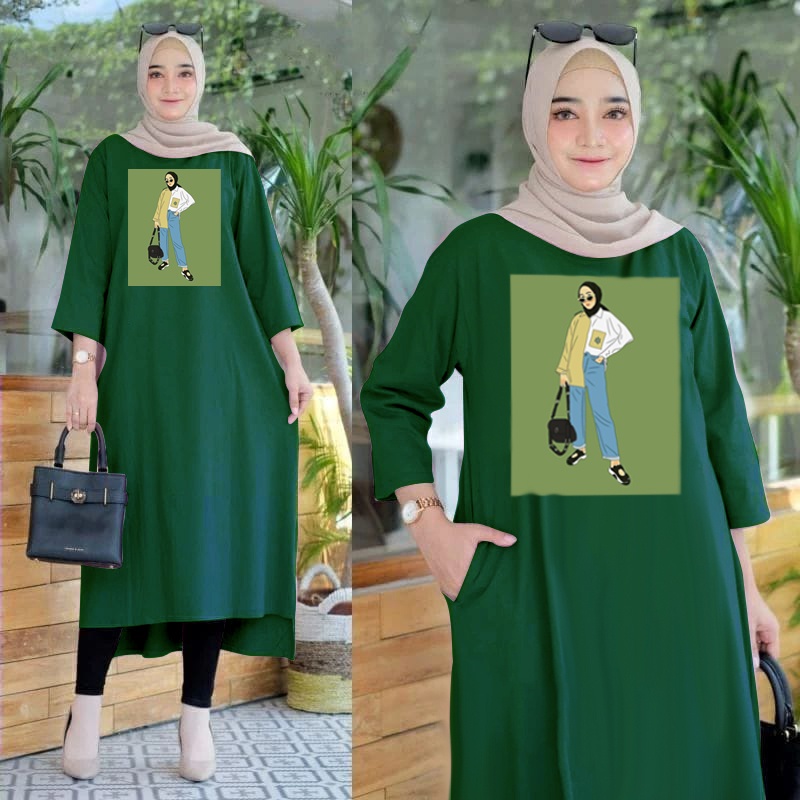 FF LONG TUNIK HIJAB COLABORATION TUNIK WANITA TERBARU LT 3