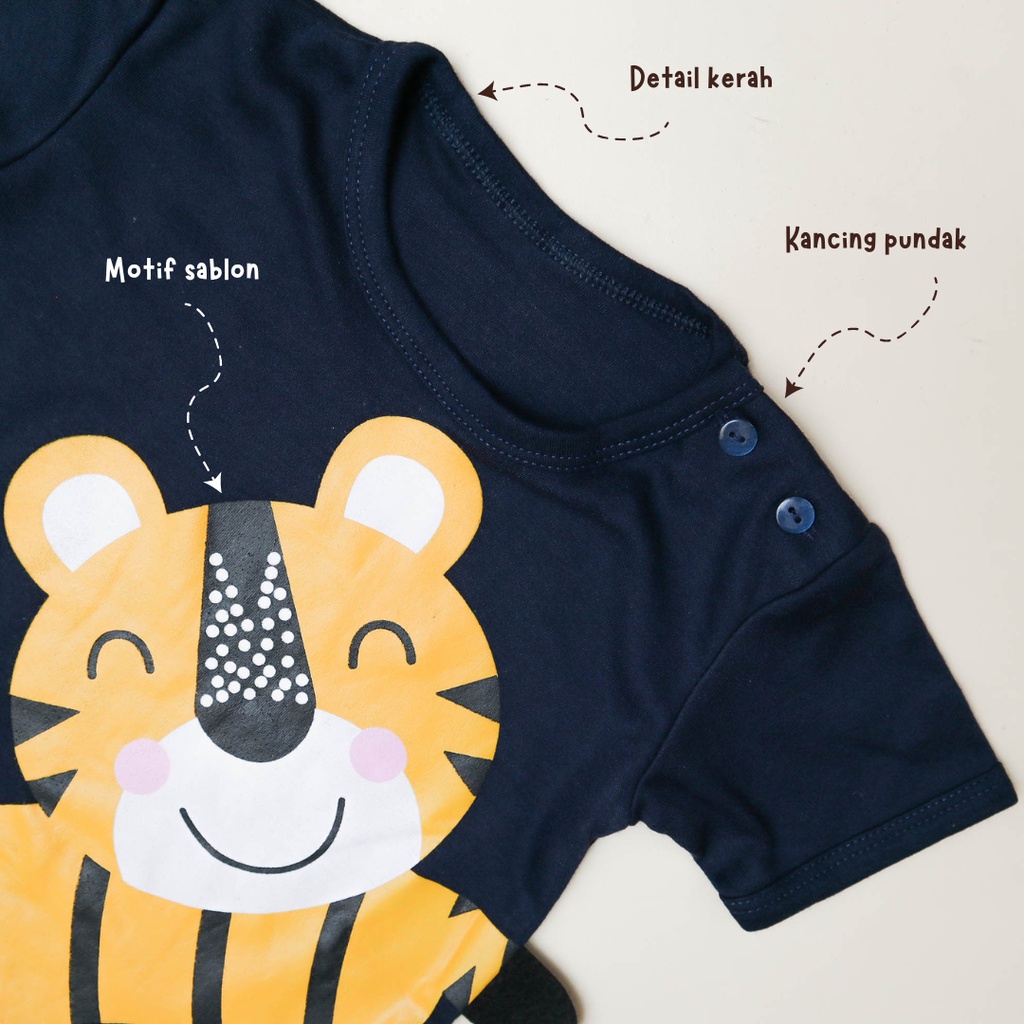 Nuna Store Baju anak laki laki / Setelan Baju Celana Anak Bayi laki laki dan perempuan  6-18 bulan cowok cewek adem BBB Motif Tiger