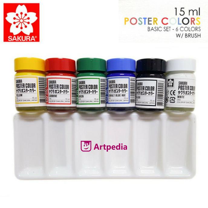 

[COD] Sakura Poster Color Starter Set 6x15ml / Cat Poster Sakura CUCI GUDANG Kode 128
