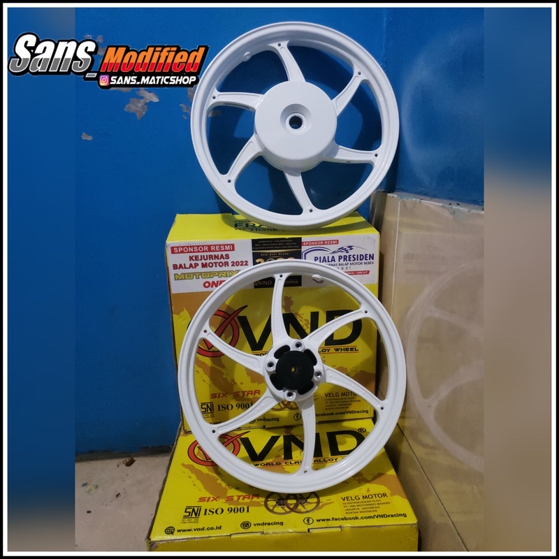 Jual Velg Vnd Six Star Vario Pcx Cbu Warna Putih Original Shopee Indonesia