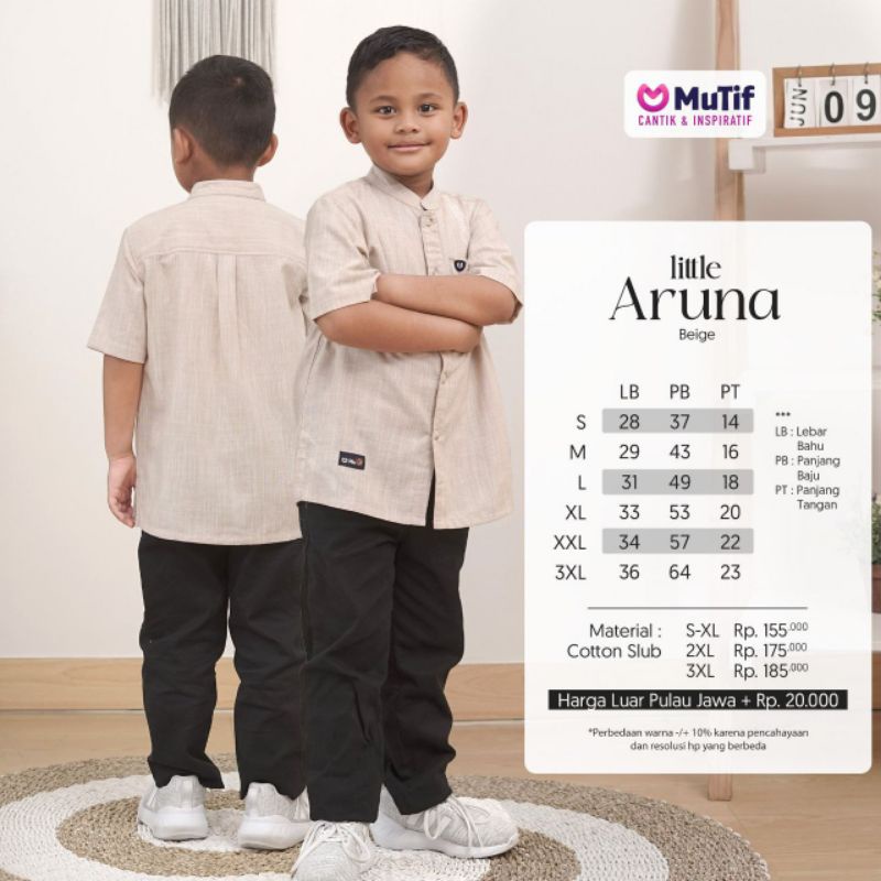 SARIMBIT MUTIF ARUNIKA BEIGE 2023 GAMIS ARUNIKA KOKO ARUNA