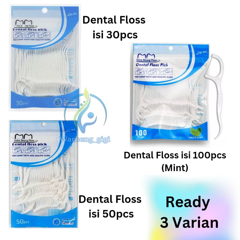 Dental Floss Tusuk Gigi Benang Gigi Extra Strong 3 Kemasan