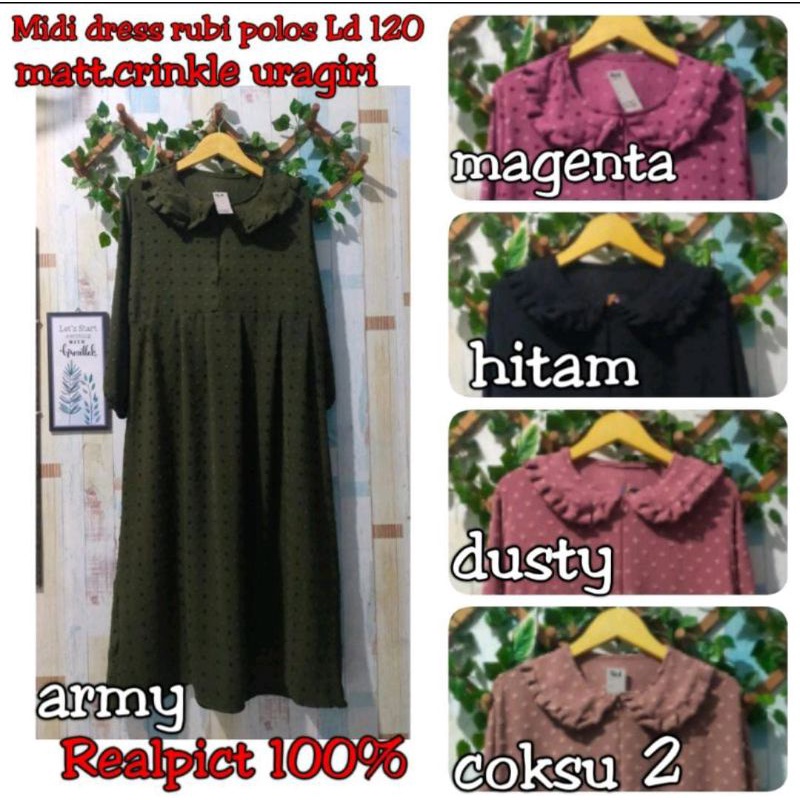 MIDI DRESS CRINKLE URAGIRI LD 120/GAMIS JUMBO RUBIAH CRINKLE/DRESS URAGIRI PREMIUM/GAMIS URAGIRI JUM