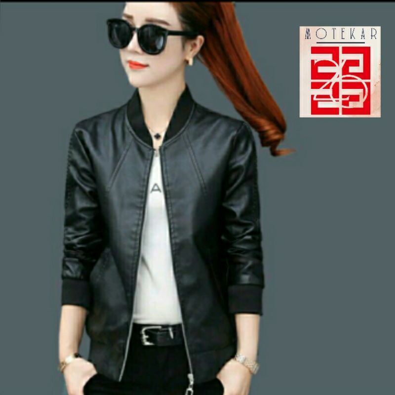Jaket Semi Kulit Wanita / Jaket Fasion Wanita / Bomber Wanita