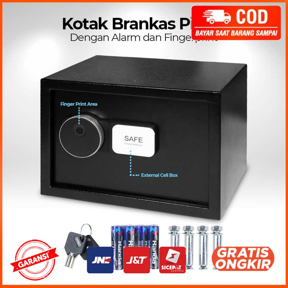 Kotak Brankas Pintar Safety Box Alarm Fingerprint SS H10