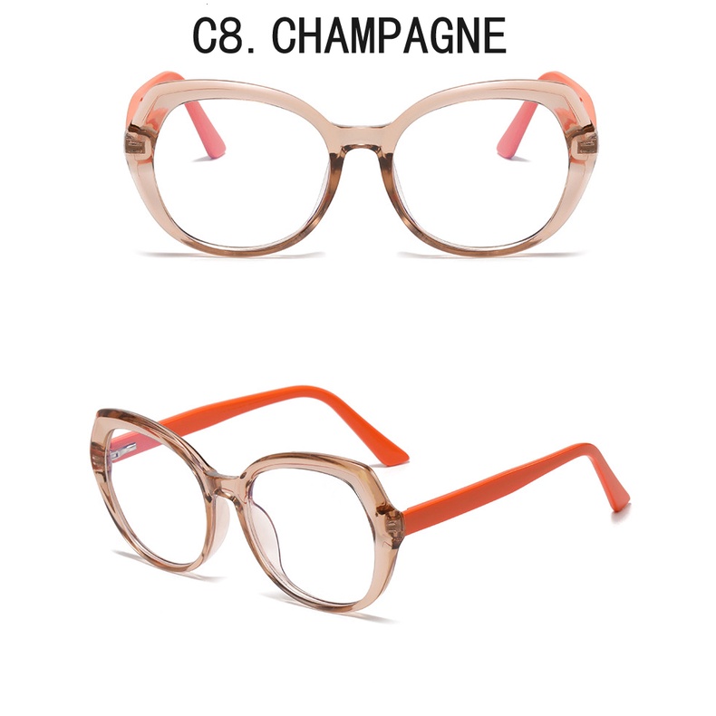 Tr90 Kacamata Myopia Lensa Transparan Anti blue Light Gaya Retro Untuk Wanita