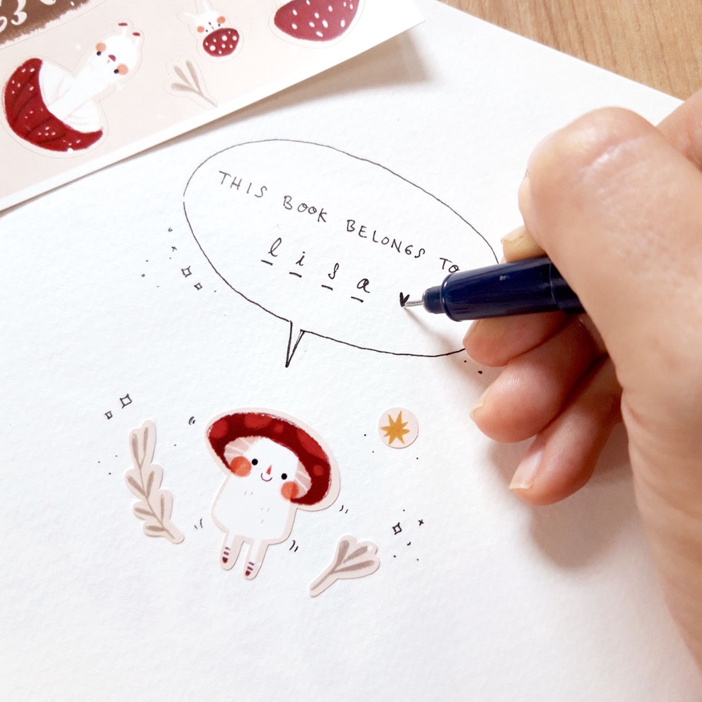 

Stiker tema natal christmas mushroom dekorasi natal jamur