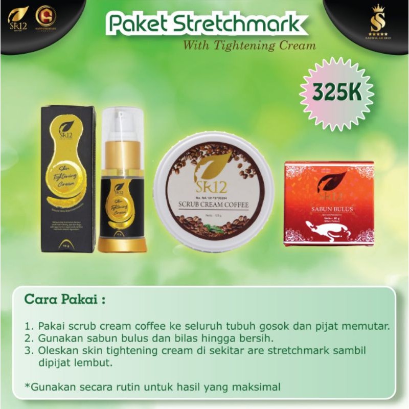 PAKET STRETCHMARK SR12id/PAKET PENGHILANG STRETCHMARK/PAKET PASCA MELAHIRKAN / Paket original / premium / berkualitas / termurah / terbaik / bagus / bpom / saudagarsr12