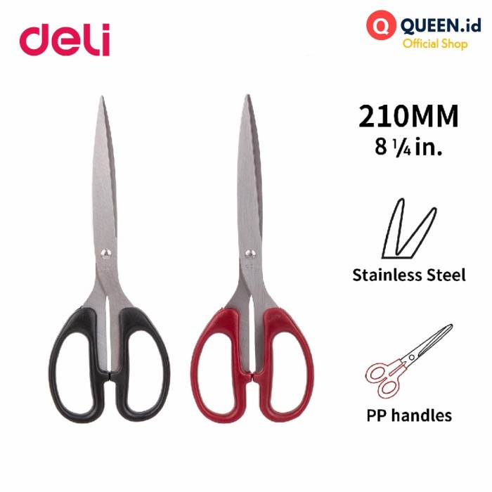 

Hadir Deli Gunting Stainless Anti Karat Scissors 210Mm 21Cm E6010 Bagus