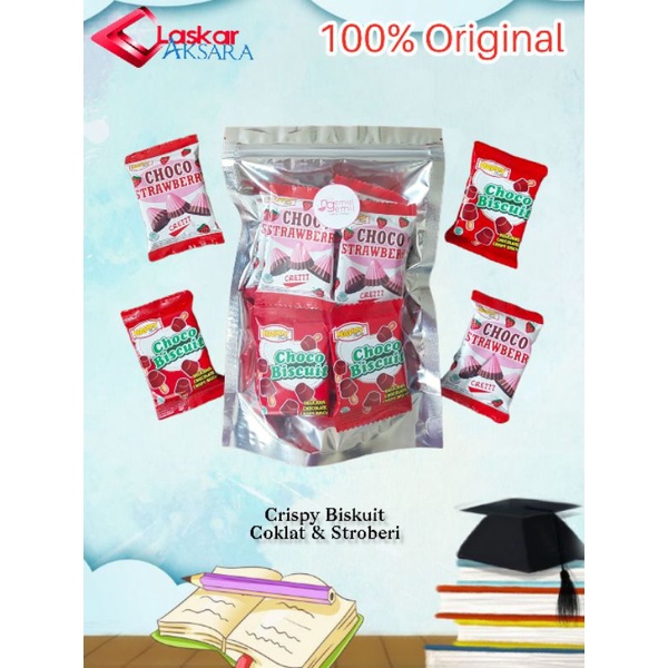 

Crispy Biscuit Coklat & Stroberi Mix 2in1 Kualitas Premium