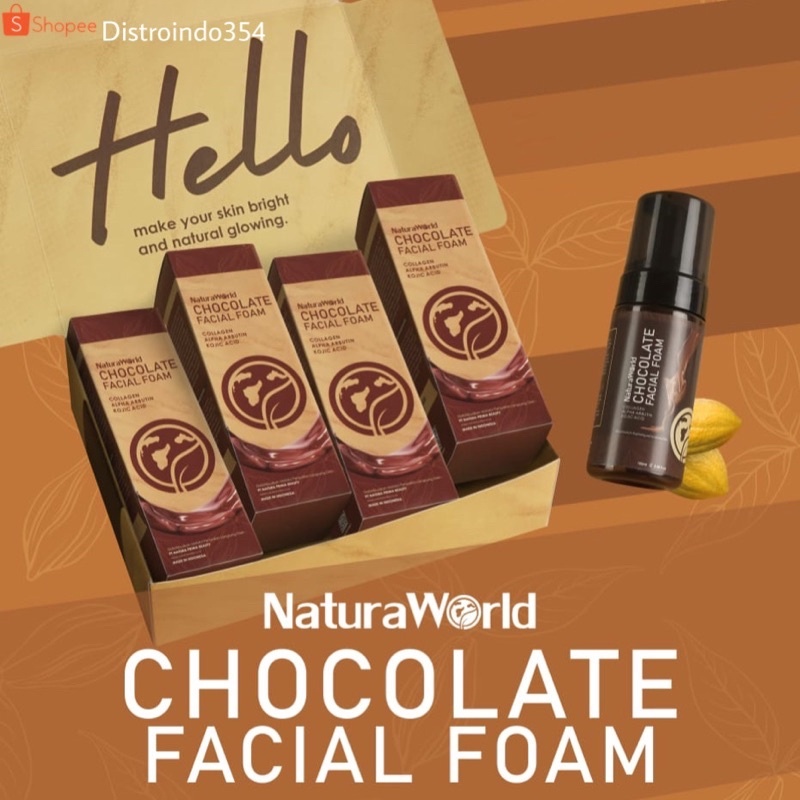 Facial Foam Natura 100 ML Chocolate Mencerahkan Dan Menghaluskan