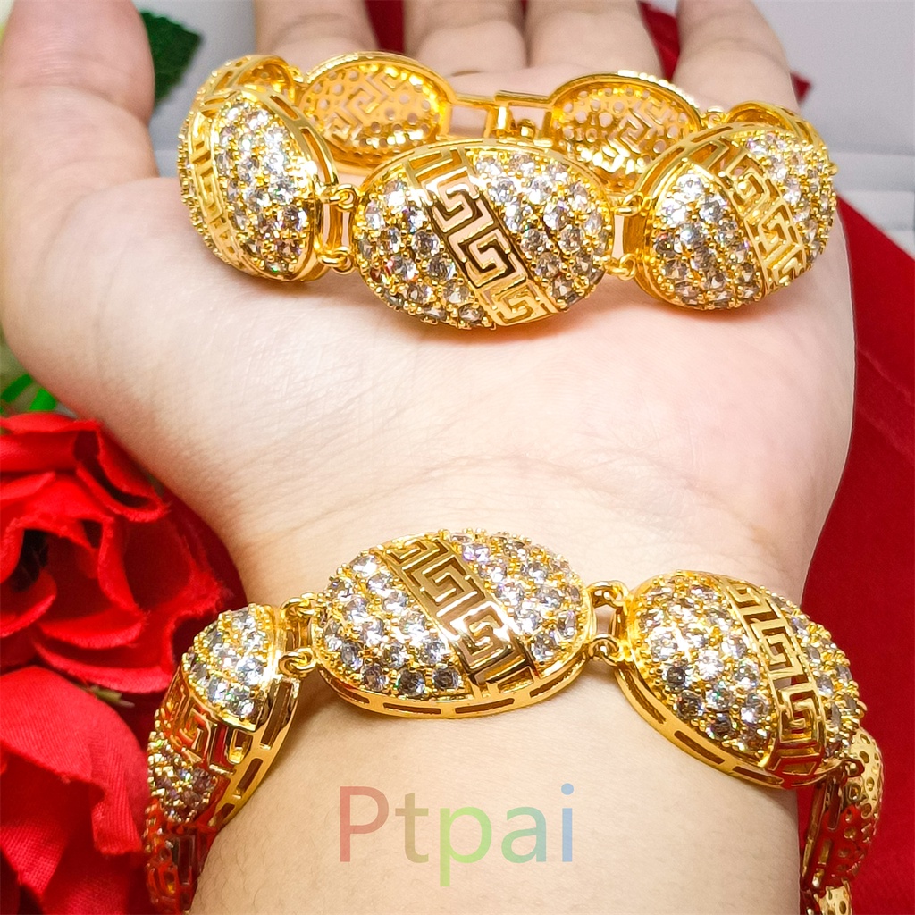 Gelang Kendari terbaru bangle xuping dubai gelang tanganlapis Emas 24k fashion perhiasan