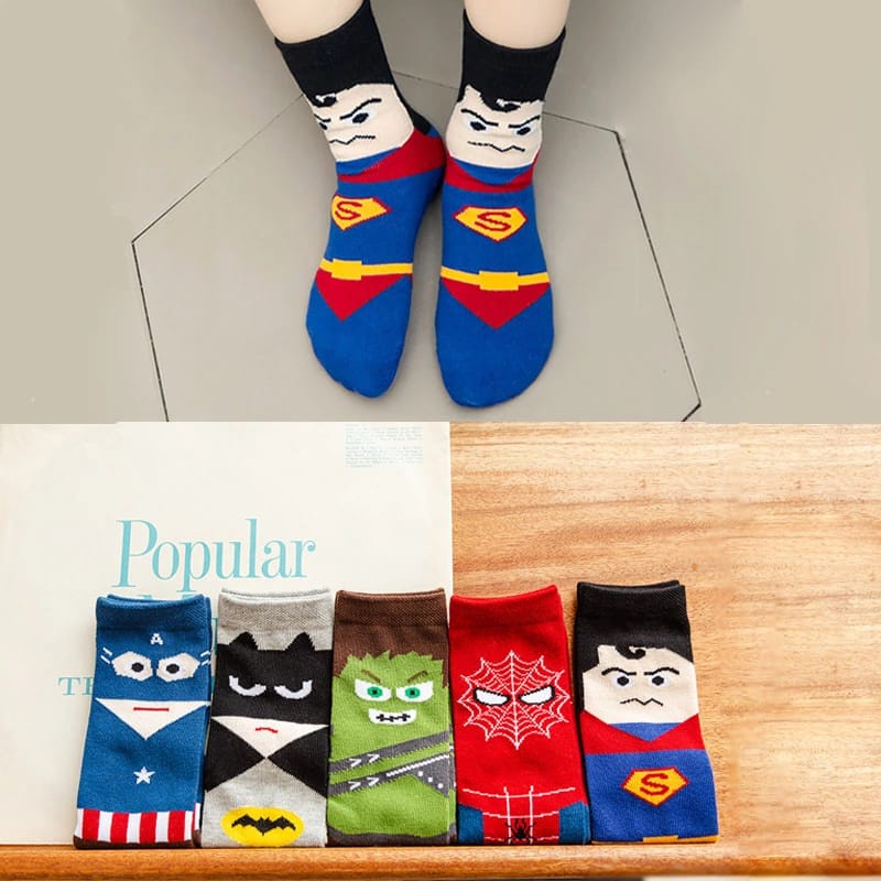 kaos kaki anak laki laki 4-8 tahun motif karakter superhero