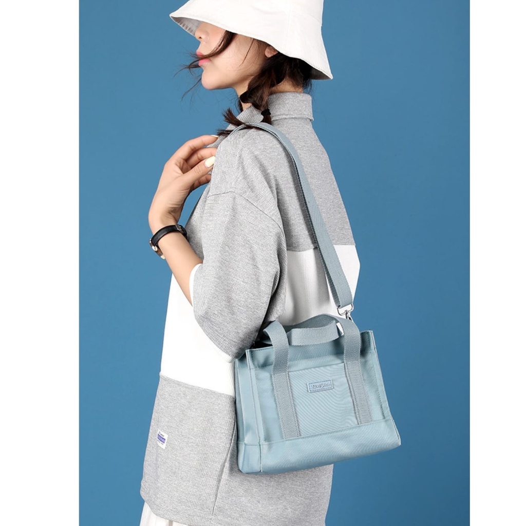 TAS SELEMPANG WANITA IMPORT SUOYATE KANVAS BIRU ELSANDRA KOREA TA667B2 SLING BAG CEWEK PREMIUM FASHION REMAJA SHOULDER CASUAL BATAM SIMPLE BRANDED
