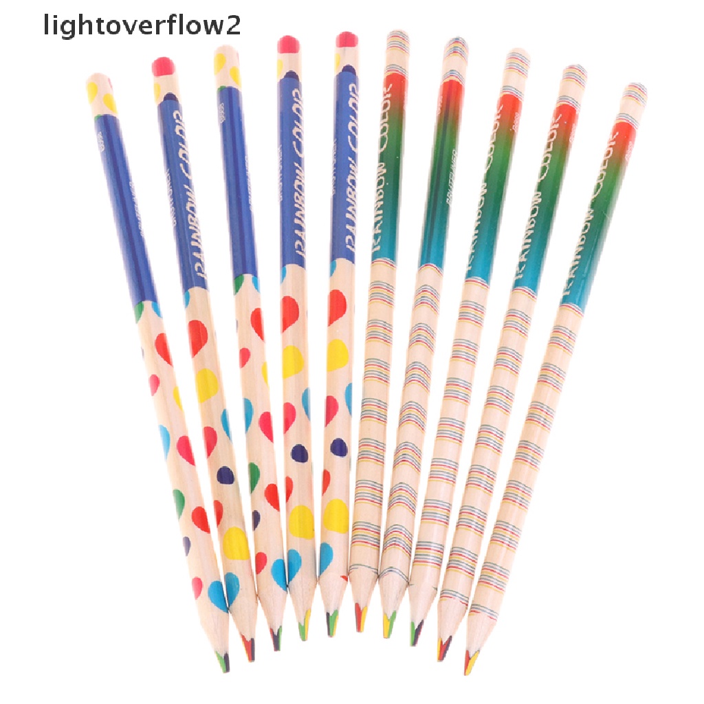 (lightoverflow2) 10pcs / Set Pensil Warna Satu Inti Tipis Untuk Stationery (ID)