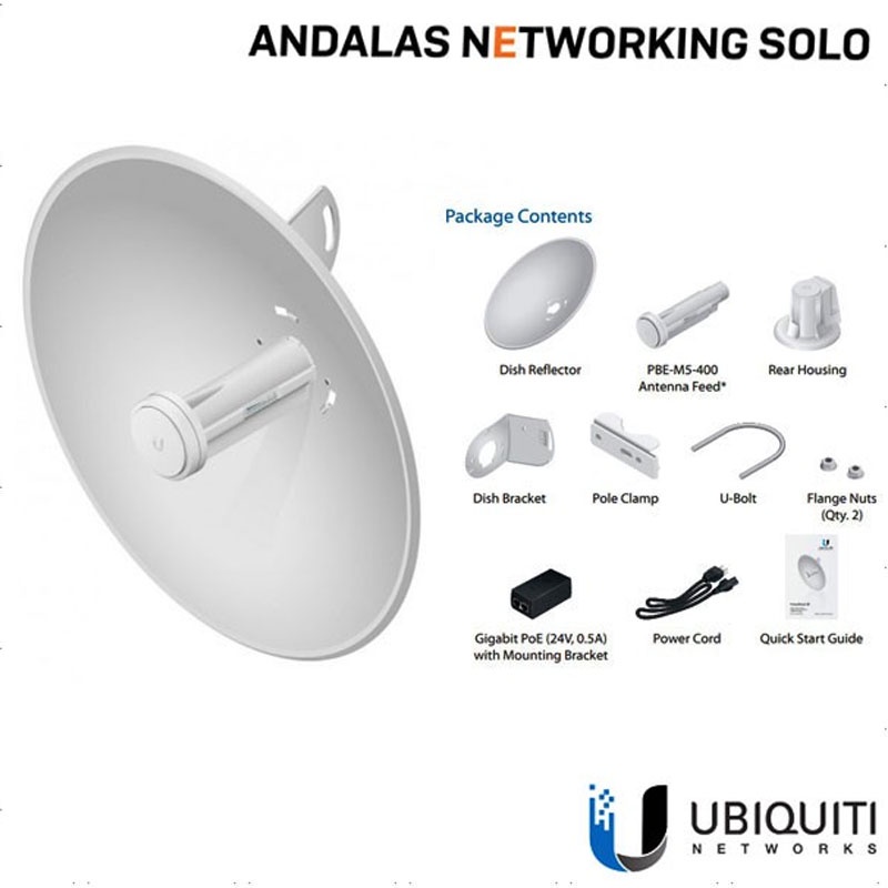 UBIQUITI ANTENA ROUTER WIFI PARABOLA UBIQUITY POWER BEAM M5-400