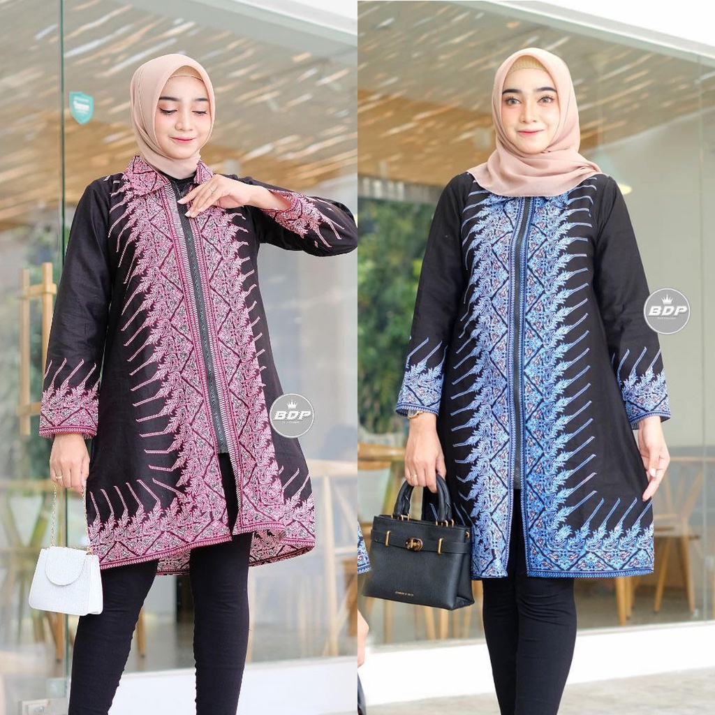 Baju Batik Wanita Modern M L XL XXL Atasan Batik Kerja Wanita Tunik Batik Kantor Seragam Batik Modern