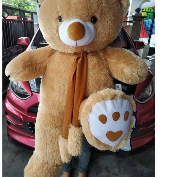 Harga Spesial Boneka teddy bear jumbo / boneka beruang jumbo syal telapak pink muda /GROSIR BONEKA J